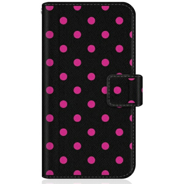 CaseMarket｜ケースマーケット CaseMarket SO-52B スリム手帳型ケース スウィート ブラック & ピンク ドット柄 スリム ダイアリー SO-52B-BCM2S2634-78
