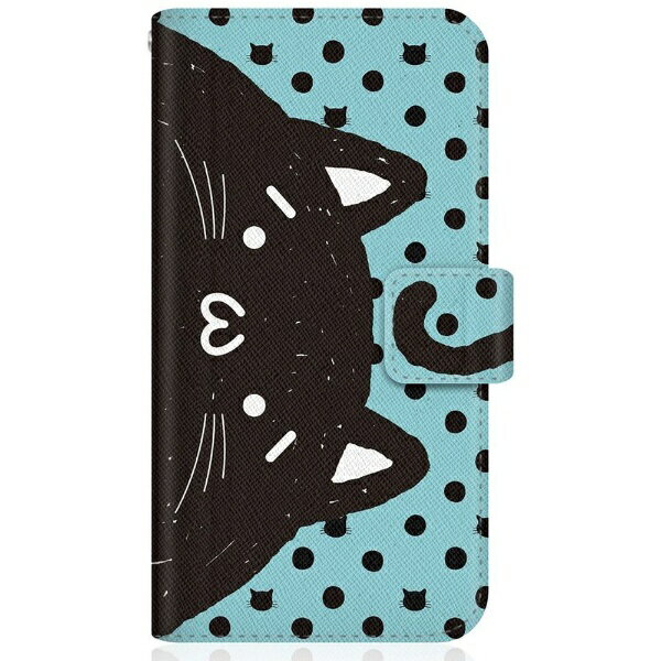 CaseMarket｜ケースマーケット SHOBON SO-51B スリム手帳型ケース NYABON ショボーン (´・ω・`) ノート しっぽ ブラック ドット & グリーン SO-51B-BSB2S2447-78