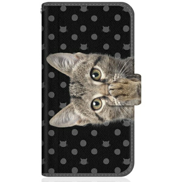 CaseMarket｜ケースマーケット NYAGO SC-01M スリム手帳型ケース NYAGO ノート キュート 肉球をペロペロするにゃ～。 ドット ブラック SC-01M-BNG2S2249-78