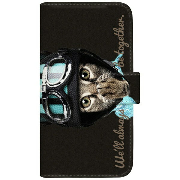 CaseMarket｜ケースマーケット NYAGO 802SO 厚手手帳型ケース ライダー ソラちゃん 肉球をペロペロするにゃー。 かわいい猫フェイス ブラック 802SO-BNG2A7073-88