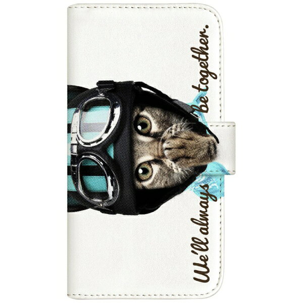 CaseMarket｜ケースマーケット NYAGO SCG10 厚手手帳型ケース ライダー ソラちゃん 肉球をペロペロするにゃー。 かわいい猫フェイス ホワイト SCG10-BNG2A7066-88