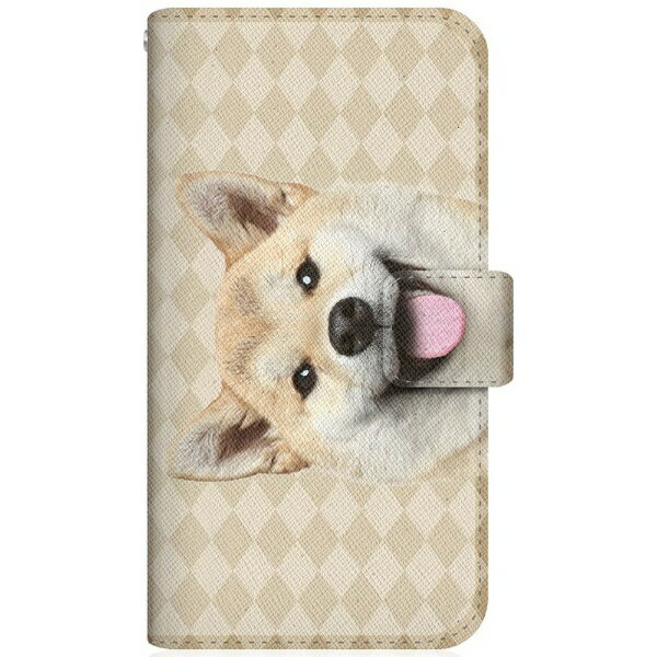 CaseMarket｜ケースマーケット CaseMarket iPhone13 スリム手帳型ケース ZAKKA ZOO ノート キュート つぶらな瞳 柴犬 ワンワン フレンチ ダイヤ柄 ベージュ iPhone13-BCM2S2821-78