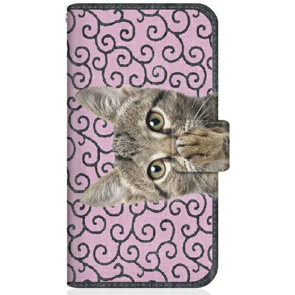 CaseMarket｜ケースマーケット NYAGO SHG04 スリム手帳型ケース NYAGO ノート キュート 肉球をペロペロするにゃ～。 - にゃんとも 和風 だにゃ～。 唐草模様 ピンク SHG04-BNG2S2450-78