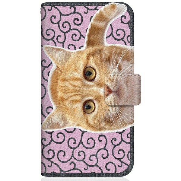 CaseMarket｜ケースマーケット NYAGO SHG04 スリム手帳型ケース NYAGO ノート キュート 甘えんぼう 茶トラ 猫 ペロペロするにゃ～。 にゃんとも 和風 だにゃ～。 唐草模様 ピンク SHG04-BNG2S2760-78
