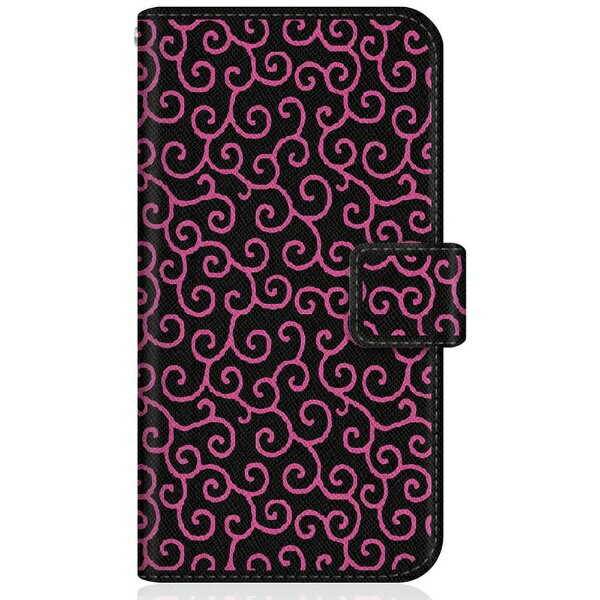 CaseMarket｜ケースマーケット CaseMarket Pixel6 スリム手帳型ケース モダン 唐草模様 ブラック & ピンク TOKYO STYLE Pixel6-BCM2S2540-78