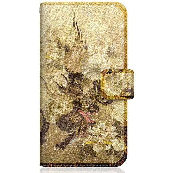 CaseMarket｜ケースマーケット CaseMarket TONEe21 スリム手帳型ケース 屏風 和柄 雲 獅子 菊花紋章 風雲 TONEe21-BCM2S2131-78