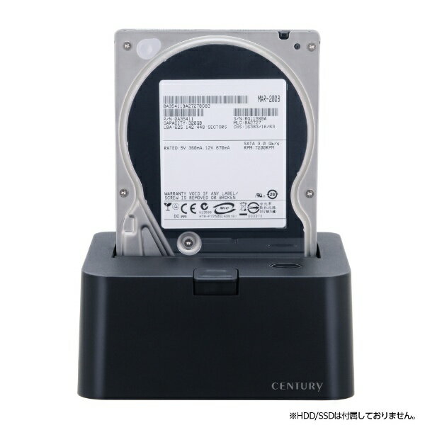 センチュリー｜Century Corporation HDD/SSDスタンド USB-A接続 裸族のお立ち台 USB3.2 Gen1 ブラック CROSU3V3 [3.5インチ&2.5インチ対応 /SATA /1台] - Image 2
