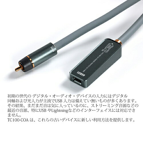 ddHiFi｜ディーディーハイファイ オーディオケーブル USB Type C to USB-C to Coaxial(同軸）コンバーター TC100-COA