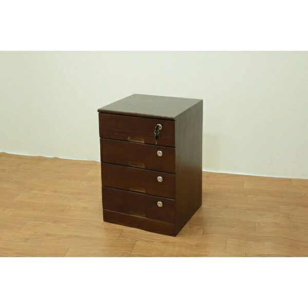 オスマック｜OSMAC 全段カギ付きリビングチェスト4段 ブラウン TIK-364BR