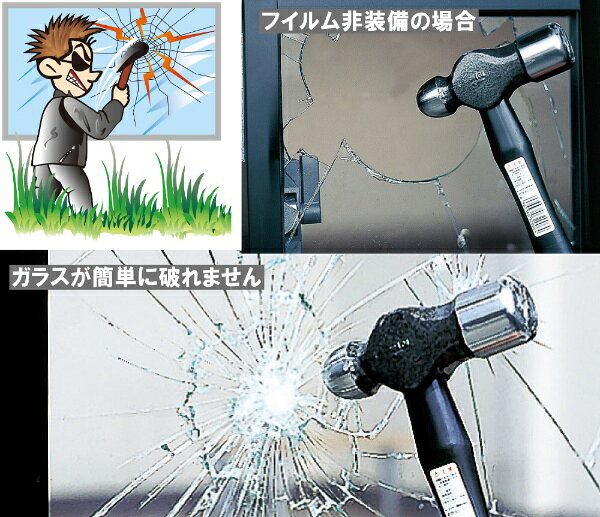 ノムラテック Nomura Tec 防犯フィルム(50) N-2080透明ガラス専用 40x50cm 2枚入 biccamera-14007966 楽天ビック(ビックカメラ×楽天) サンプル画像3