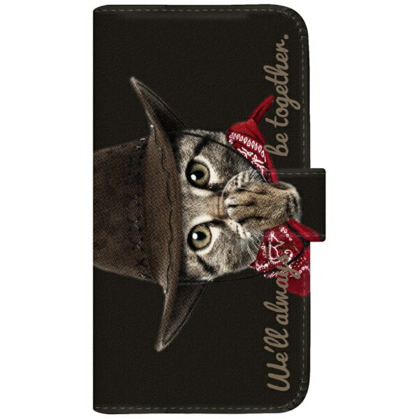 CaseMarket｜ケースマーケット NYAGO SHG05 厚手手帳型ケース カウボーイ ソラちゃん 肉球をペロペロするにゃー。 かわいい猫フェイス ブラック SHG05-BNG2A7075-88