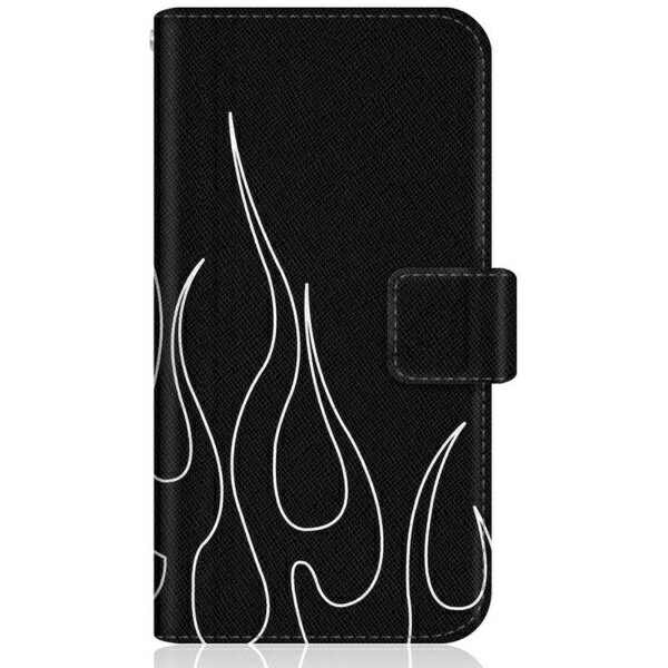CaseMarket｜ケースマーケット CaseMarket SHG06 スリム手帳型ケース ブラック ラインアート フレアパターン HOT ROD SHG06-BCM2S2047-78