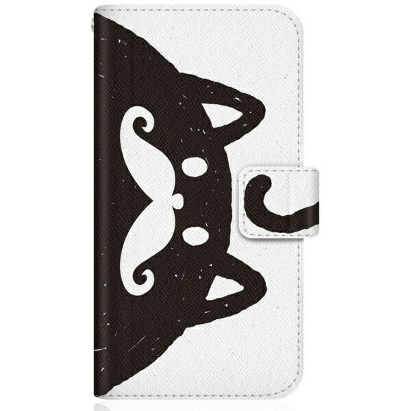 CaseMarket｜ケースマーケット NYAGO SH-54B スリム手帳型ケース NYAGO ノート しっぽ モノクロ ビッグ ひげ キャット SH-54B-BNG2S2328-78