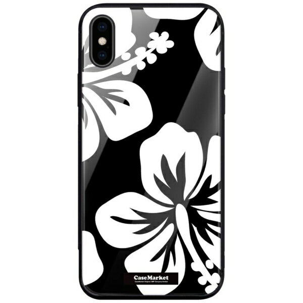 CaseMarket｜ケースマーケット CaseMarket 背面強化ガラス 背面ケース apple iPhone 13 Pro Max (iPhone13ProMax) モノ タヒチ ハイビスカス モノトーン グラフィックス 2077 iPhone13ProMax-BCM2G2077-78