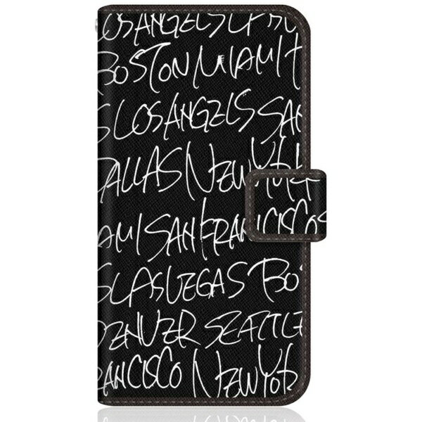 CaseMarket｜ケースマーケット CaseMarket SO-53C スリム手帳型ケース United State City アメリカン シティー タイポグラフィー ブラック SO-53C-BCM2S2108-78