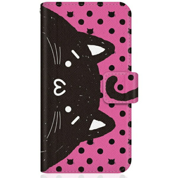 Antenna - CaseMarket｜ケースマーケット SHOBON SOG08 スリム手帳型ケース NYABON ショボーン (´・ω・`) ノート しっぽ ブラック ドット & ピンク SOG08-BSB2S2445-78