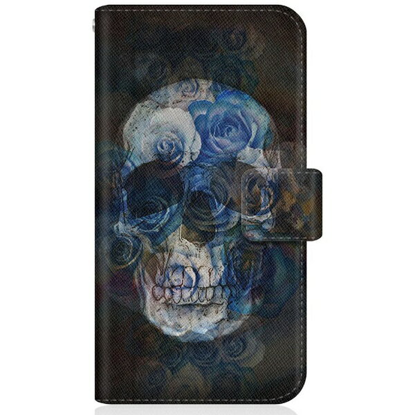 CaseMarket｜ケースマーケット CaseMarket SC-53C スリム手帳型ケース スカル ローズ クロス ブラック スリム ダイアリー SC-53C-BCM2S2269-78