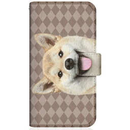 CaseMarket｜ケースマーケット CaseMarket XperiaAceIII スリム手帳型ケース ZAKKA ZOO ノート キュート つぶらな瞳 柴犬 ワンワン フレンチ ダイヤ柄 ブラウン XperiaAceIII-BCM2S2822-78