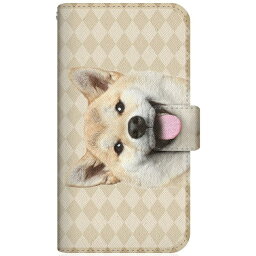 CaseMarket｜ケースマーケット CaseMarket SC-52C スリム手帳型ケース ZAKKA ZOO ノート キュート つぶらな瞳 柴犬 ワンワン フレンチ ダイヤ柄 ベージュ SC-52C-BCM2S2821-78