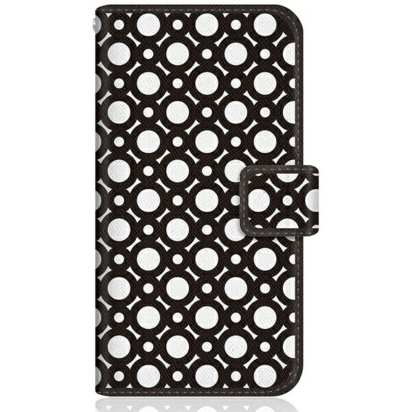 CaseMarket｜ケースマーケット CaseMarket SHG07 スリム手帳型ケース Geometric Pattern 幾何学模様 モノトーン The Circle chain SHG07-BCM2S2109-78