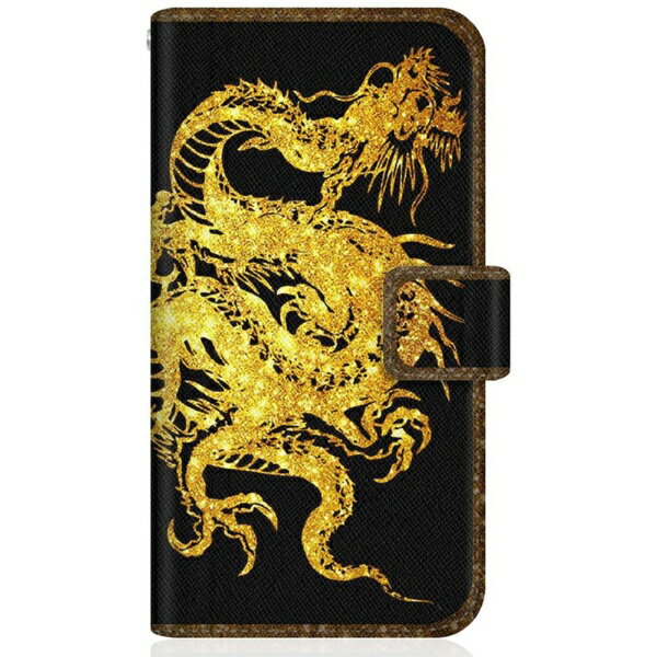 CaseMarket｜ケースマーケット CaseMarket SHG07 スリム手帳型ケース 昇り龍 金龍 - 金風 昇龍 手帳 SHG07-BCM2S2200-78