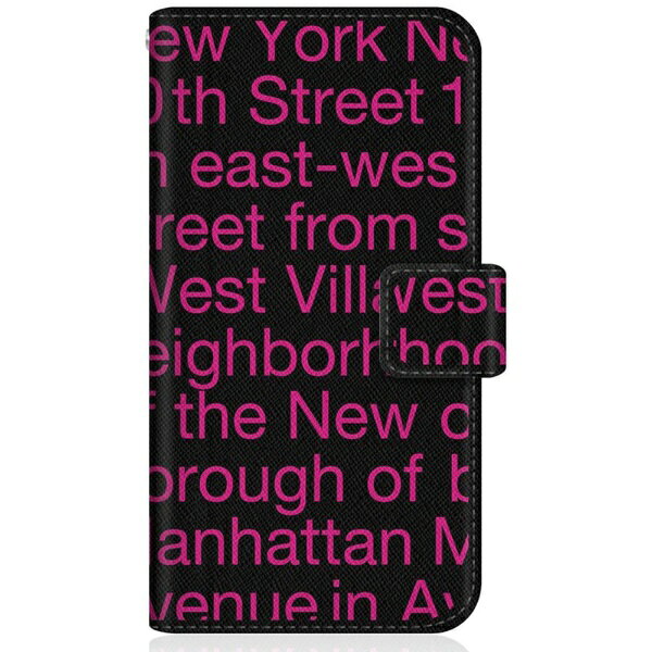 CaseMarket｜ケースマーケット CaseMarket 2201117TY スリム手帳型ケース New York Typography - ピンク スリム ダイアリー 2201117TY-BCM2S2633-78