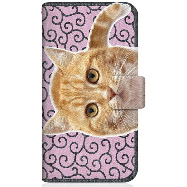 CaseMarket｜ケースマーケット NYAGO SM-A528B スリム手帳型ケース NYAGO ノート キュート 甘えんぼう 茶トラ 猫 ペロペロするにゃ～。 にゃんとも 和風 だにゃ～。 唐草模様 ピンク SM-A528B-BNG2S2760-78