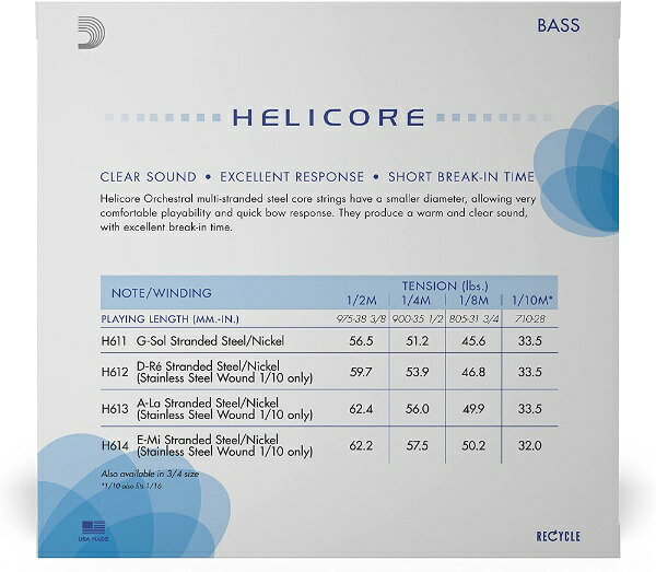 D’Addario｜ダダリオ ウッドベース弦 H610 1/4M