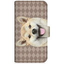 CaseMarket|ケースマーケット CaseMarket iPhone14 スリム手帳型ケース ZAKKA ZOO ノート キュート つぶらな瞳 柴犬 ワンワン フレンチ ダイヤ柄 ブラウン iPhone14-BCM2S2822-78(2)
