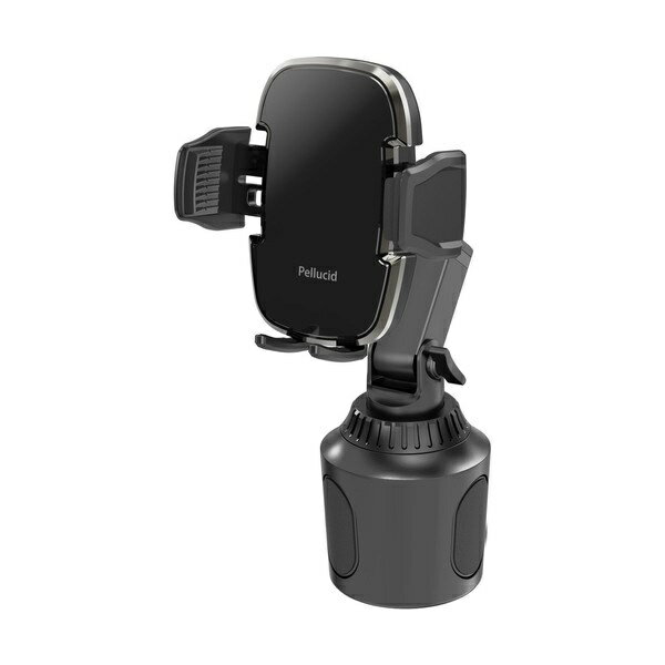 ペルシード｜Pellucid PPH2201　車内用品　スマホホルダー　コードレス自動開閉スマホホルダー　ドリンクホルダー固定タイプ　対応サイズ：(幅)：約55〜88mm／厚み：約20mmまで／重さ：約250g以下