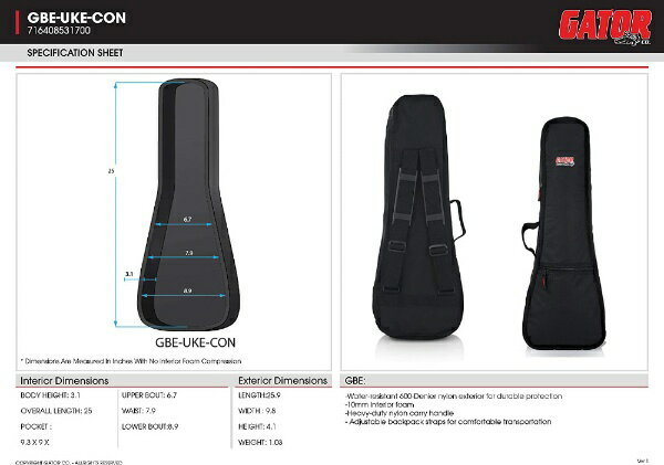 GATOR Cases｜ゲーターケース 楽器ケース GATOR CASE GBE-UKE-CON