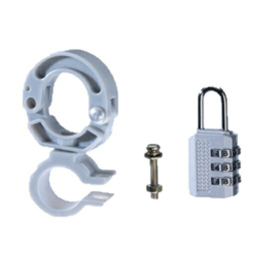 カワスミ｜Kawasumi ヘルメットホルダー【南京錠付】(シルバー)KW-79SL