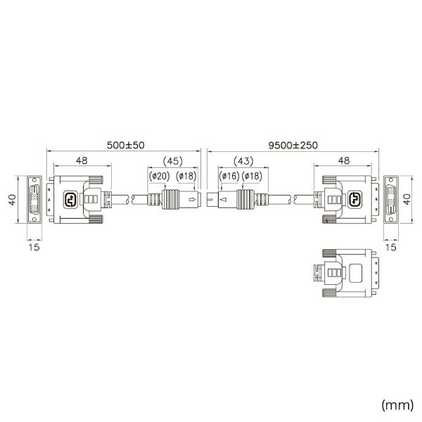 ����掠�ץ饤��SANWA SUPPLY DVI�����֥� ���󥰥��� [DIN14pin �����Υ᥹ DIN14pin] ���������� �֥�å� KC-DVI-K100 [10m]