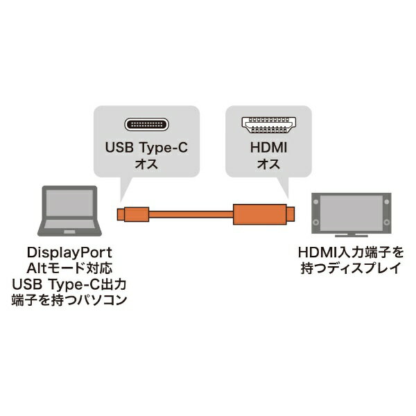 サンワサプライ｜SANWA SUPPLY USB-C ⇔ HDMI ケーブル [映像 /5m /4K対応] ブラック KC-ALCHD50K 2