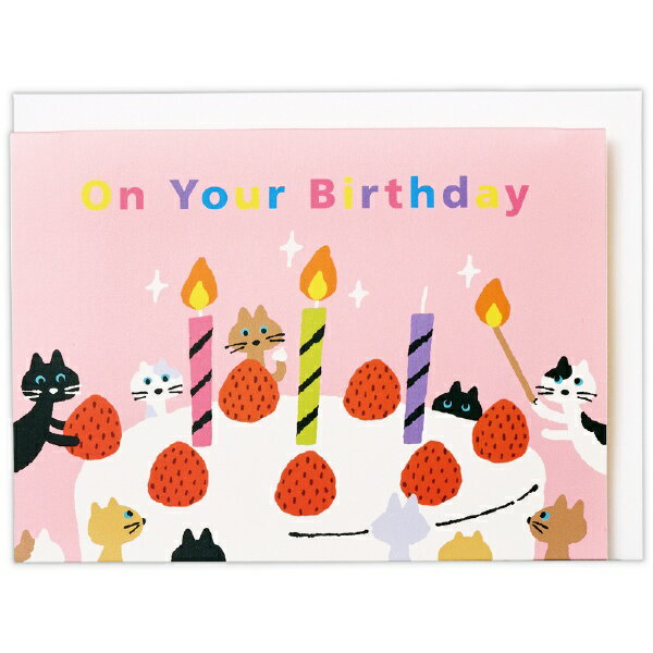 Notebooks, Paper Products - ニホンホールマーク｜Hallmark 誕生日カード　ネコピンク2 EAR-817-718 【代金引換配送不可】