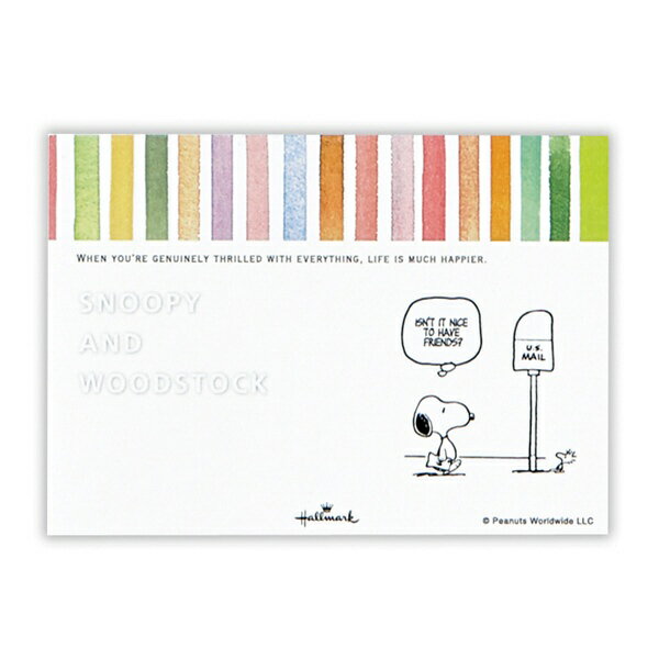 ニホンホールマーク｜Hallmark ひとことふたこと箋 スヌーピー 虹ストライプ3 EEP-818-593