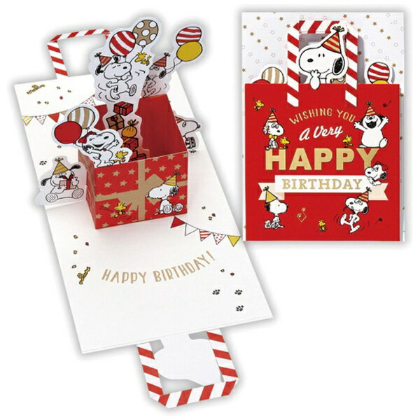 ニホンホールマーク｜Hallmark 誕生日カード　スヌーピー兄弟バッグ2 EAR-816-384