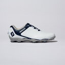 フットジョイ｜FootJoy 24.5cm メンズ ゴルフシューズ MEN’S ドライジョイズ プロ BOA W：3E相当(ホワイト×ネイビー) 53399 W065【返品交換不可】