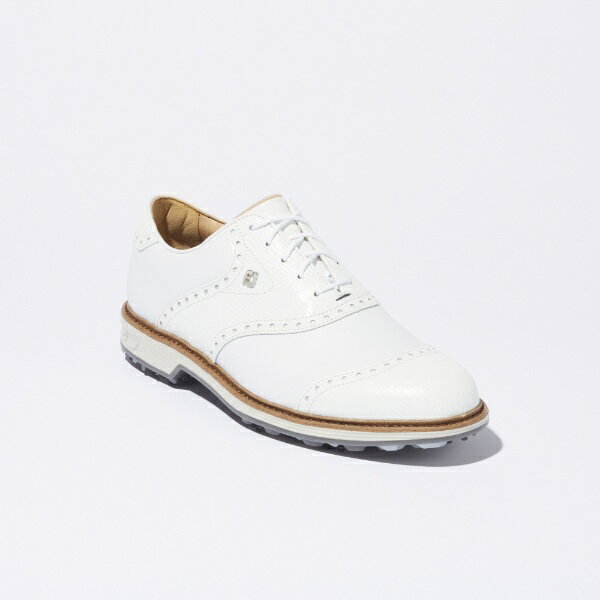 フットジョイ｜FootJoy 25.0cm メンズ ゴルフシューズ MEN’S ドライジョイズプレミア ウィルコックス W：3E相当(ホワイト×ホワイト) 54344 W070【返品交換不可】