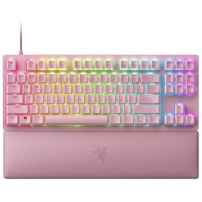 RAZER｜レイザー ゲーミングキーボード＋リストレスト Huntsman V2 Tenkeyless(英語配列) - Linear クオーツ ピンク RZ03-03942000-R3M1 有線 /USB