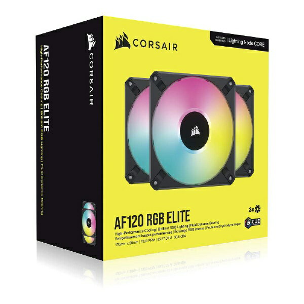 CORSAIRå륻 եx3 [120mm /2100RPM]ܥȥ顼 iCUE AF120 RGB ELITE Triple Fan Kit ֥å CO-9050154-WW