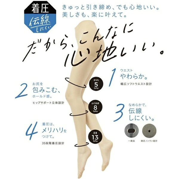 福助｜Fukuske 満足 着圧ノンラン M-L 143-1101 ML 535 ヌーディベージュ
