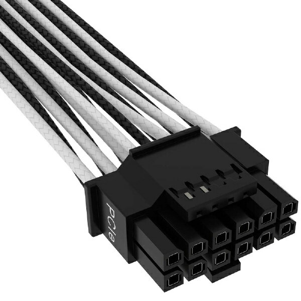 CORSAIR�å��륻�� 12VHPWR���꡼�֥����֥� PCIe 5.0 12VHPWR PSU Individually Sleeved Cable Black/White �֥�å�/�ۥ磻�� CP-8920333