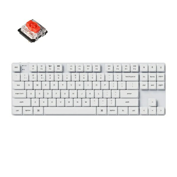 楽天楽天ビック（ビックカメラ×楽天）Keychron｜キークロン キーボード K1 SE（ダブルショットPBTキーキャップ搭載） White LED（赤軸・英語配列） K1SE-A1Z-US [有線・ワイヤレス /Bluetooth・USB]