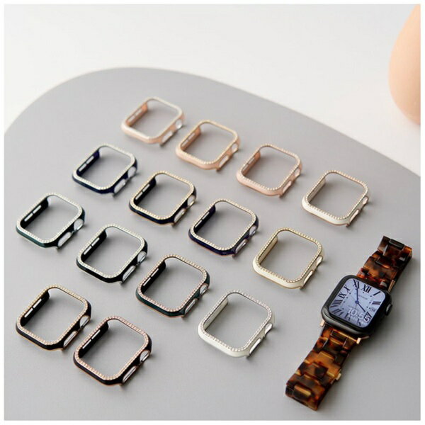 GAACAL｜ガーカル APPLE WATCH 4-6/SE1-3/44MM スワロフスキーフレーム GAACAL ブルーゴールド ブルーゴールド W00065BG4