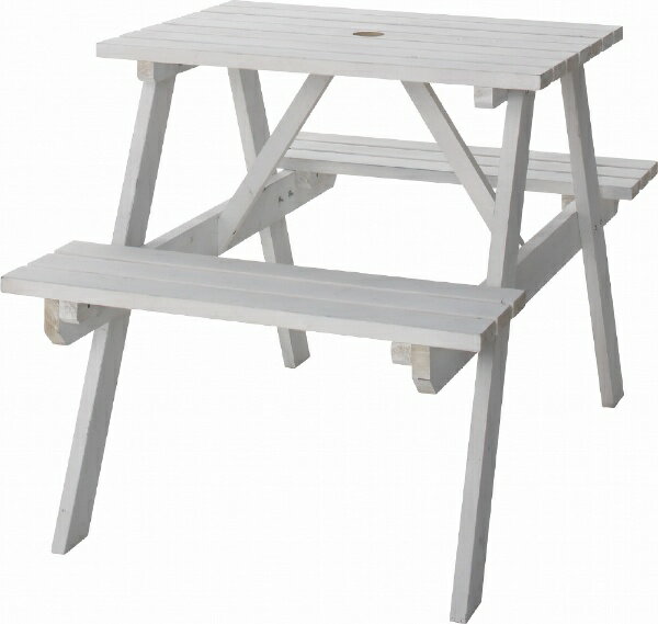 Other - 東谷｜AZUMAYA テーブルベンチセット（W75×D120×H75.5×SH45cm） ODS-91WH ホワイト【キャンセル・返品不可】