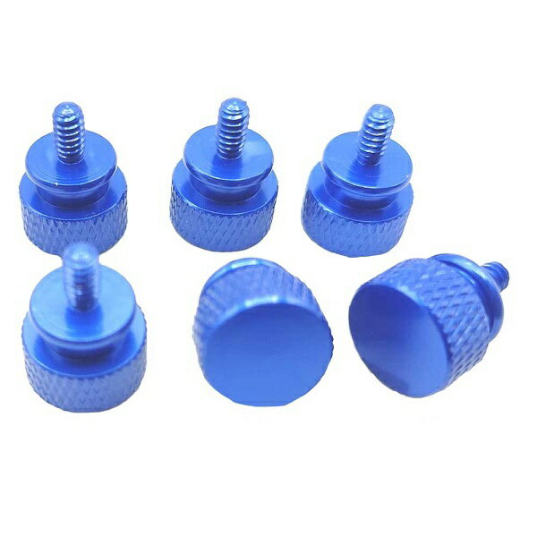 SSA｜エスエスエーサービス PCケース用 アルミ手回しネジ [6個入] ブルー SN-004BL