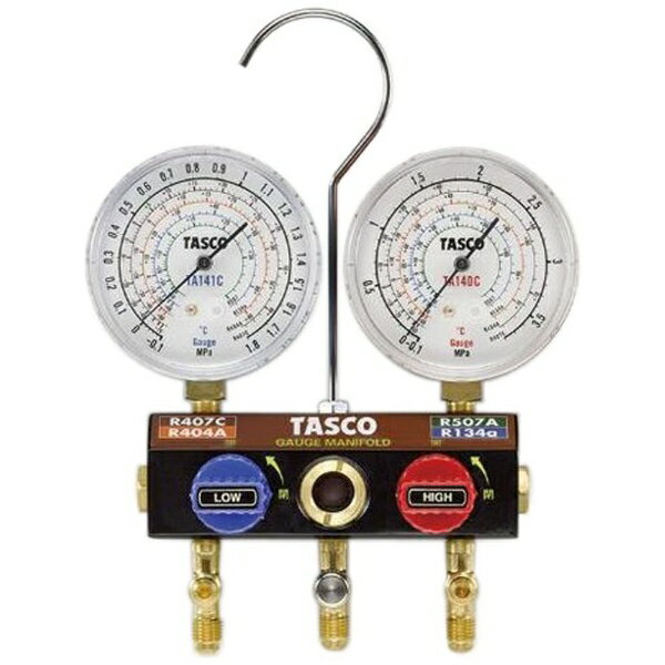 ●入数（個）： 1●R404A、R407C、R507A、R134a用●ゲージ径： φ80●適用： 冷暖兼用●マニホールド（ゲージ取付ネジ/ホース接続ポート）： 1/8 NPT/1/4 フレア（TA124WH-1）●圧力計・連成計（低圧側/高...