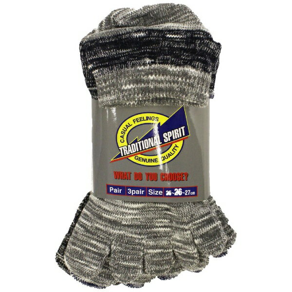 おたふく手袋｜OTAFUKU GLOVE オタフク S-448 ソックス 3面スラブ杢5本指 3P