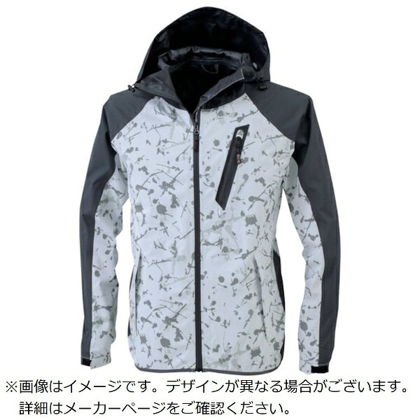 【特長】●透湿性、防水性、防風性のある全天候型レインウェアで、コントラストのある配色がスポーティなデザインです。【用途】●作業全般用【仕様】●色：迷彩シルバー●サイズ：3L●ウエスト(cm)：94〜104●股下(cm)：82●胸囲(cm)：122●着丈(cm)：80●裄丈(cm):93●総丈(cm):114【仕様2】●防水性(耐水圧10000mm)●透湿性(20000g)●